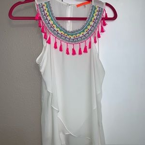 Spring frill white top